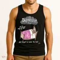 Marcus Pork ItS Depression Time And Forget To Leave The Bed Tank Top thumb 3