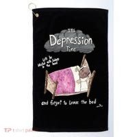 Marcus Pork ItS Depression Time And Forget To Leave The Bed Golf Towel thumb 0