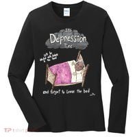 Marcus Pork ItS Depression Time And Forget To Leave The Bed Women's Long Sleeve Shirt thumb 0