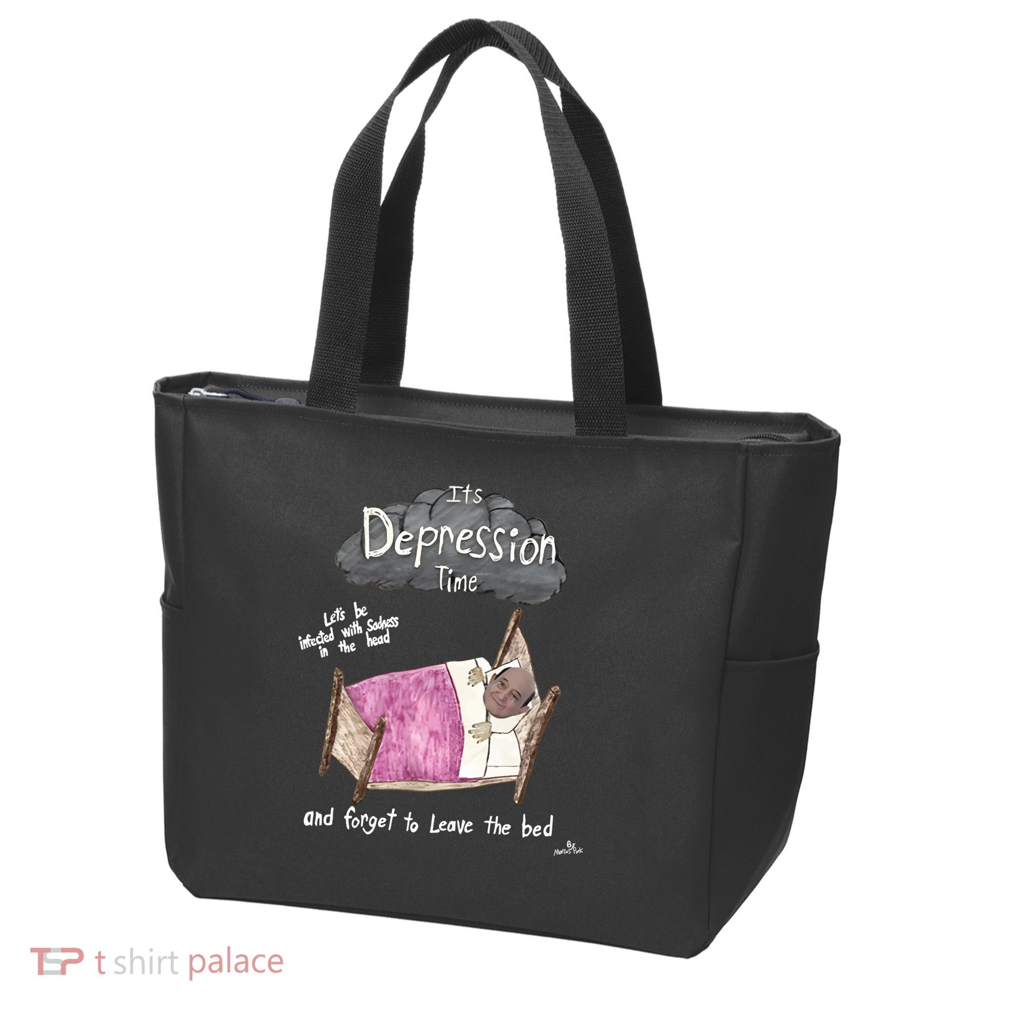 Marcus Pork ItS Depression Time And Forget To Leave The Bed Tote Bag