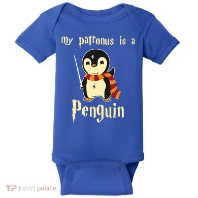My Patronus Is A Penguin Hot Cute Gift Baby Bodysuit