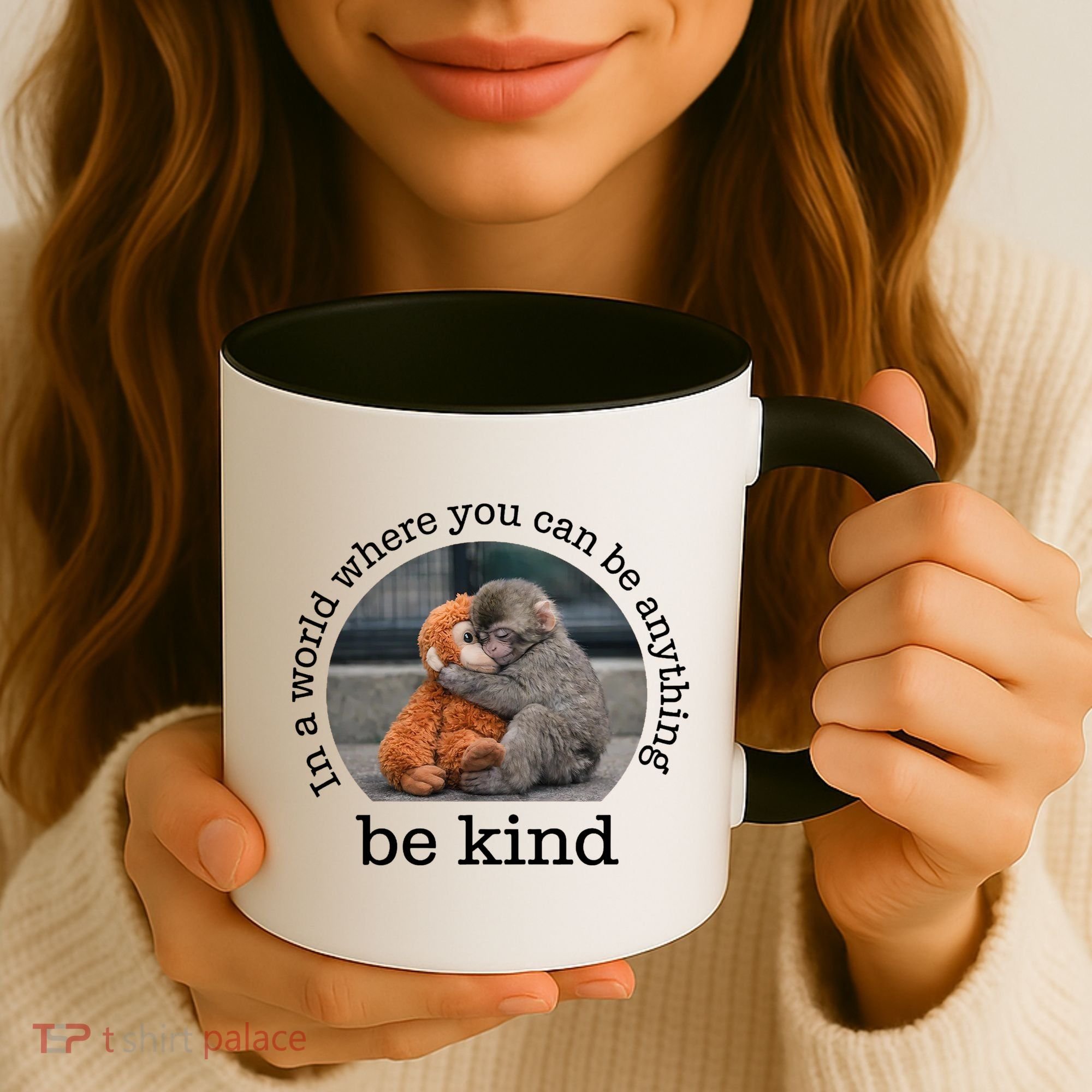 Monkey Punch In The World Where You Can Be Anything Be Kind Coffee Mug