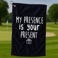 My Presence Is Your Present Funny Gift Golf Towel thumb 1
