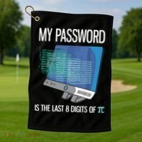 My Password Is The Last 8 Digits Of Pi Funny Programmer Golf Towel thumb 1