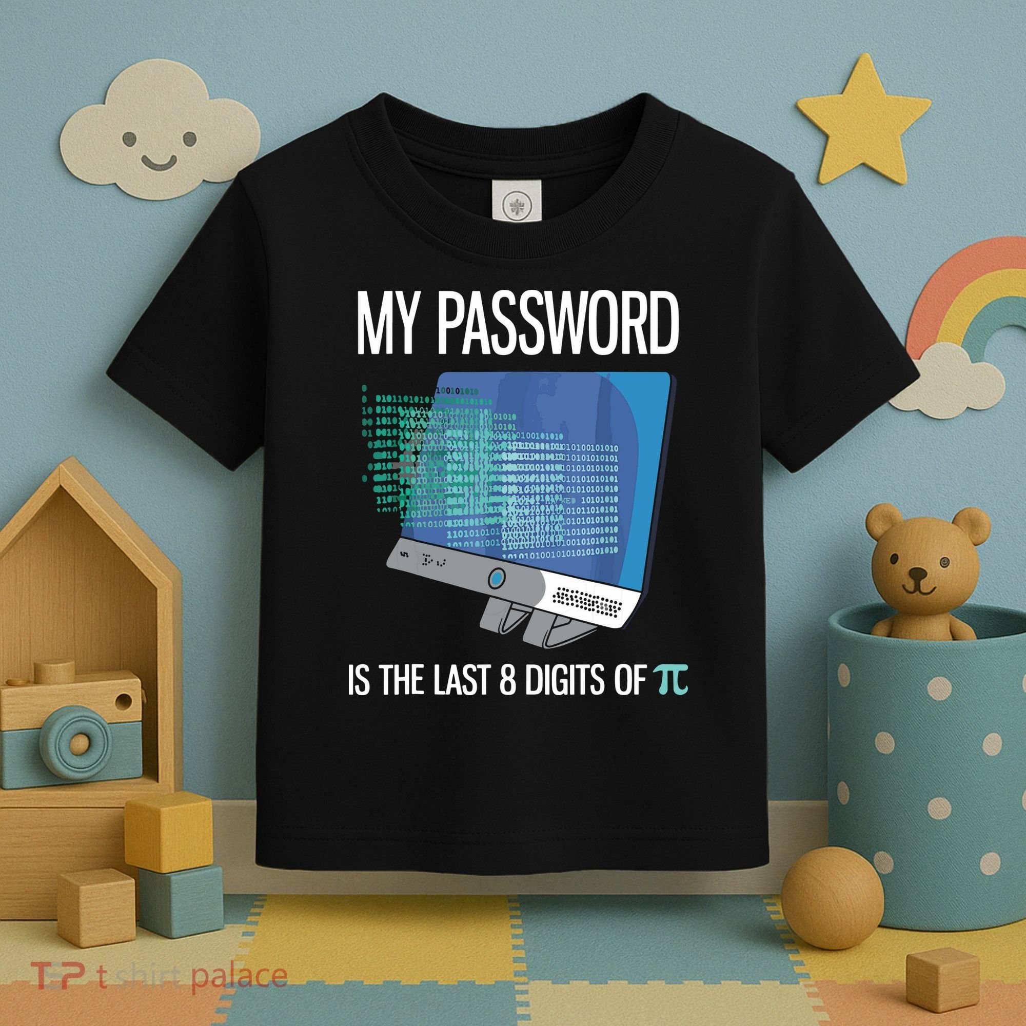 My Password Is The Last 8 Digits Of Pi Funny Programmer Toddler T-Shirt