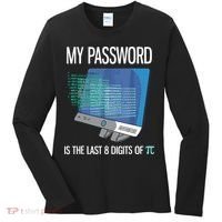 My Password Is The Last 8 Digits Of Pi Funny Programmer Women's Long Sleeve Shirt thumb 0
