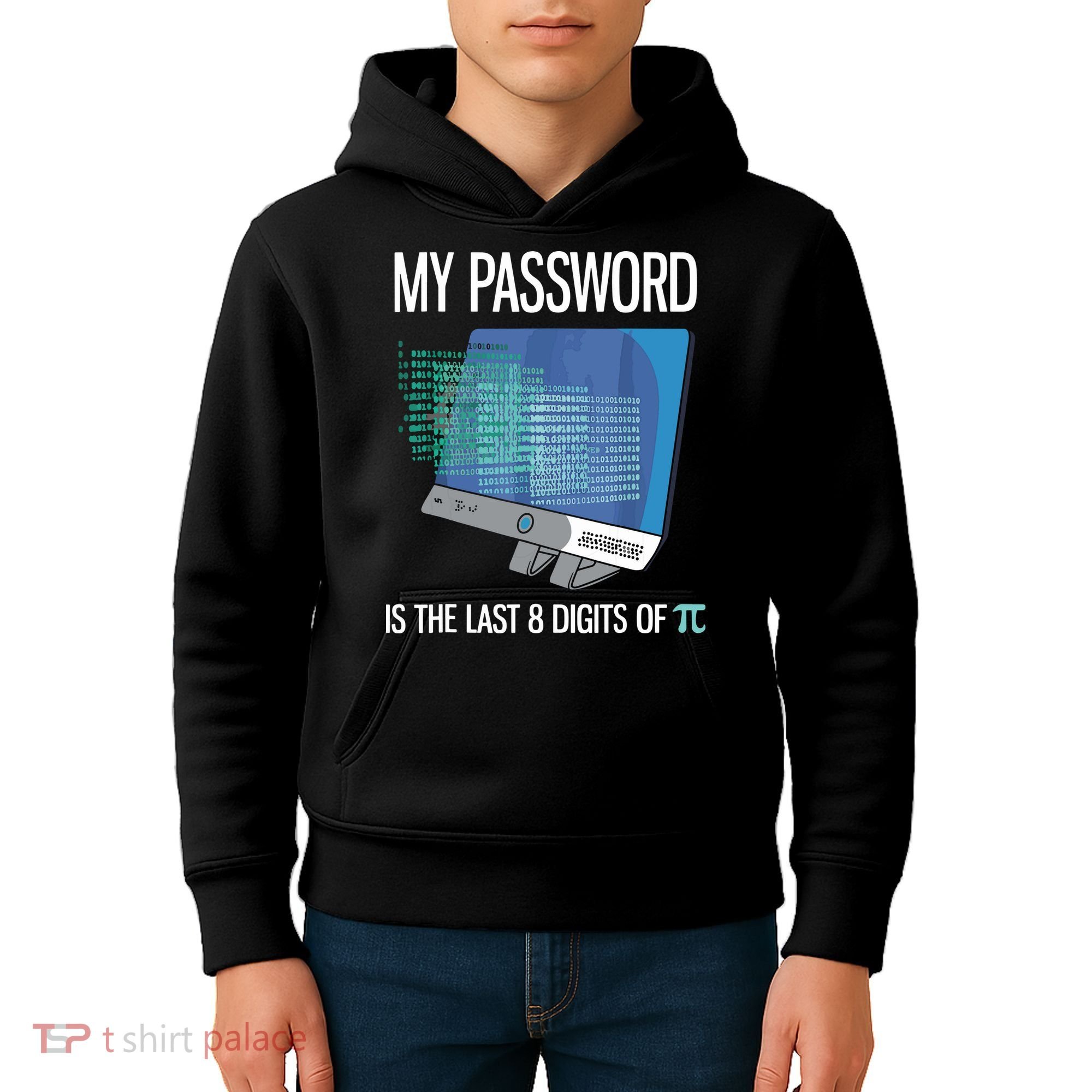 My Password Is The Last 8 Digits Of Pi Funny Programmer Kids Hoodie