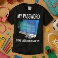 My Password Is The Last 8 Digits Of Pi Funny Programmer Kids T-Shirt thumb 3