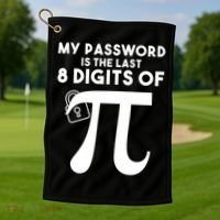 My Password Is The Last 8 Digits Of Pi Gift For Lovers Golf Towel thumb 1