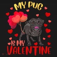 My Pug Is My Valentine Heart Funny Pug Valentines Day Women Ornament thumb 1