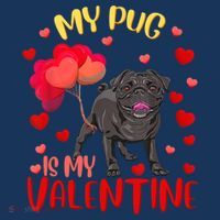 My Pug Is My Valentine Heart Funny Pug Valentines Day Women Women's Tank Top thumb 5