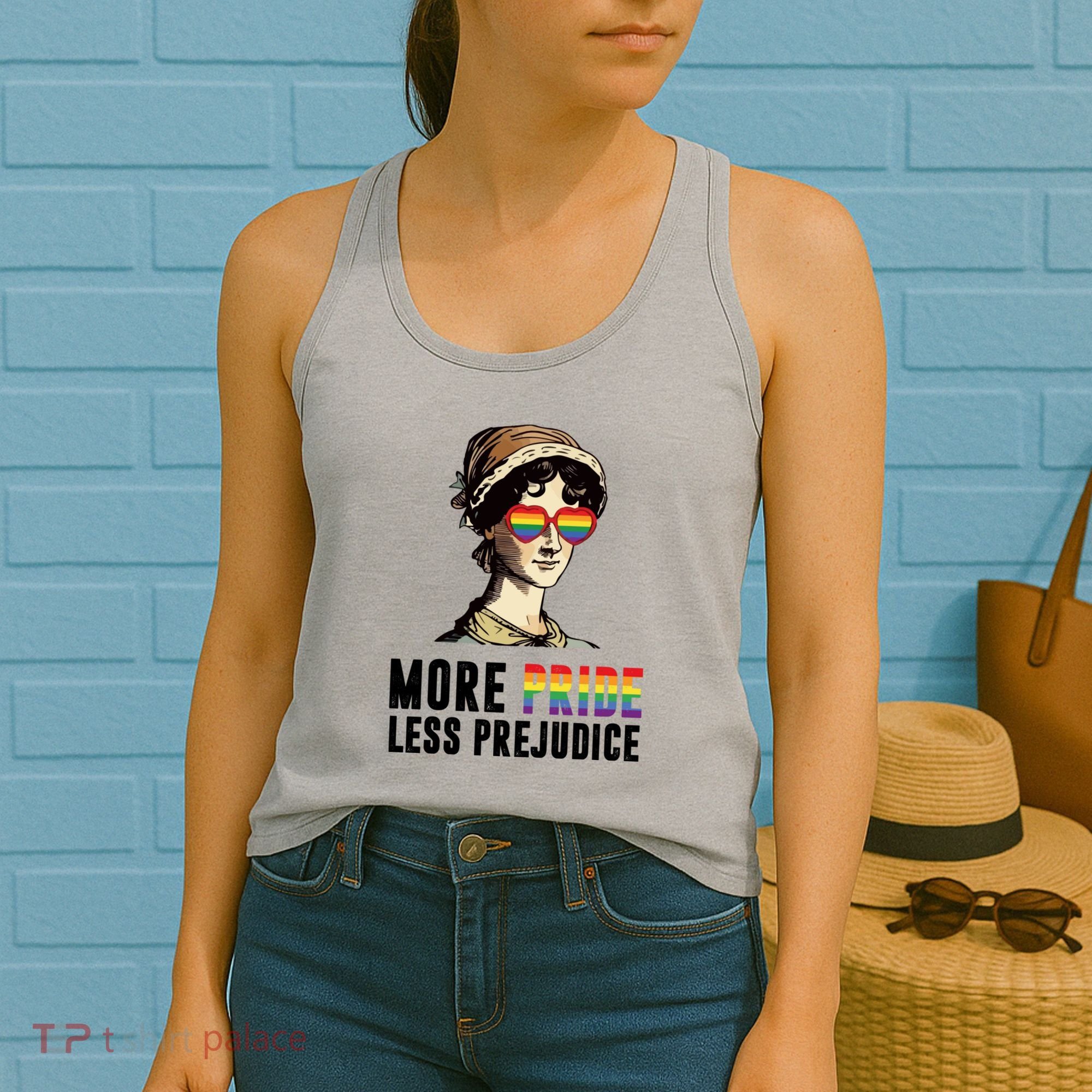 More Pride Less Prejudice Lgbt Gay Proud Ally Pride Month Women's Tank Top