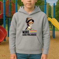 More Pride Less Prejudice Lgbt Gay Proud Ally Pride Month Kids Hoodie thumb 2