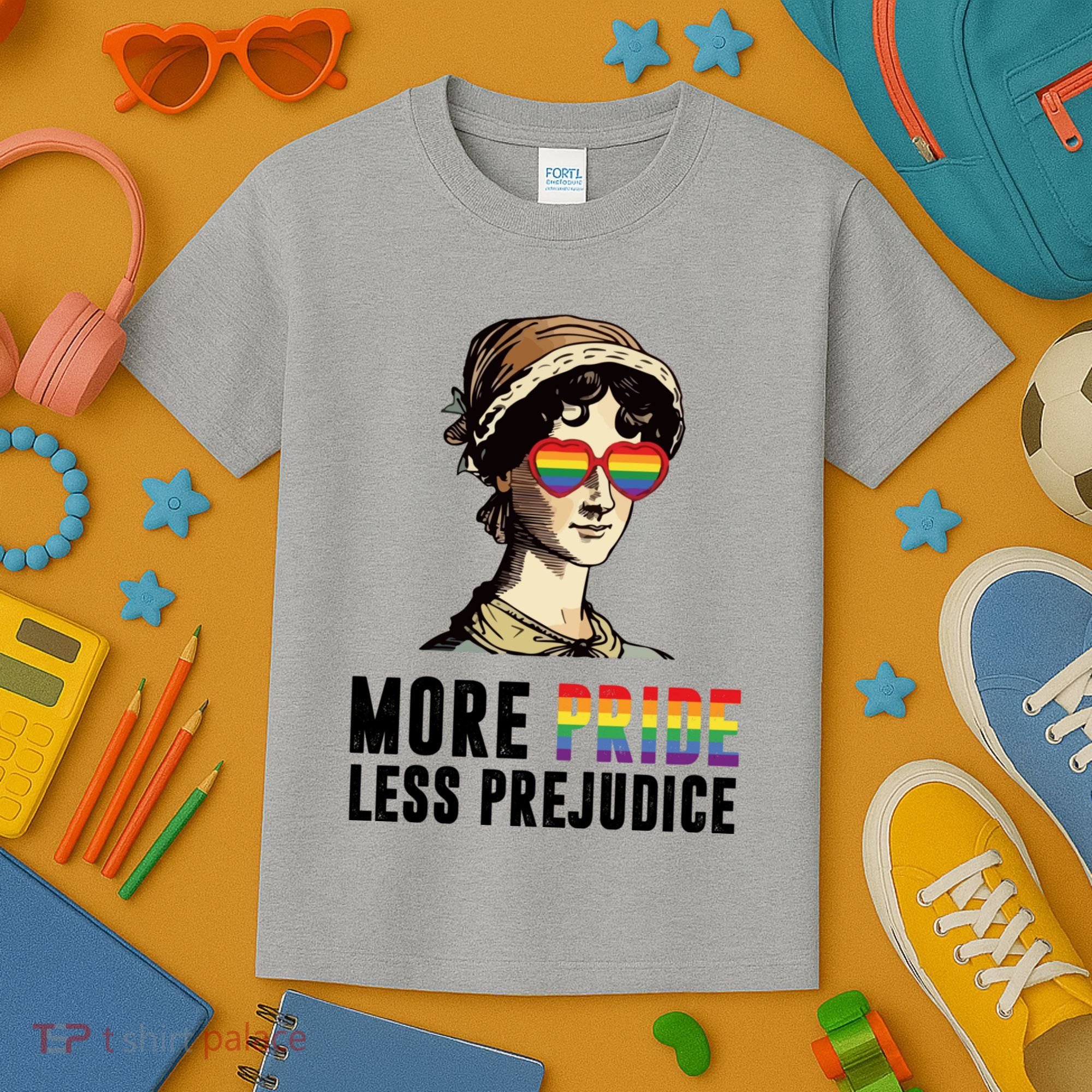 More Pride Less Prejudice Lgbt Gay Proud Ally Pride Month Kids T-Shirt