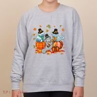 Manatee Pumpkin Leopard Buffalo Plaid Fall Thanksgiving Women's Sweatshirt thumb 0