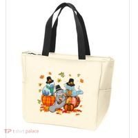 Manatee Pumpkin Leopard Buffalo Plaid Fall Thanksgiving Tote Bag thumb 3