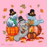 Manatee Pumpkin Leopard Buffalo Plaid Fall Thanksgiving Coaster thumb 2