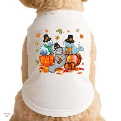 Manatee Pumpkin Leopard Buffalo Plaid Fall Thanksgiving Doggie Tank