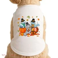 Manatee Pumpkin Leopard Buffalo Plaid Fall Thanksgiving Doggie Tank thumb 0