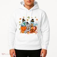 Manatee Pumpkin Leopard Buffalo Plaid Fall Thanksgiving Hoodie thumb 2