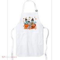 Manatee Pumpkin Leopard Buffalo Plaid Fall Thanksgiving Apron thumb 0
