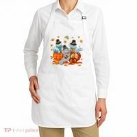 Manatee Pumpkin Leopard Buffalo Plaid Fall Thanksgiving Apron thumb 2