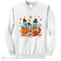 Manatee Pumpkin Leopard Buffalo Plaid Fall Thanksgiving Sweatshirt thumb 0