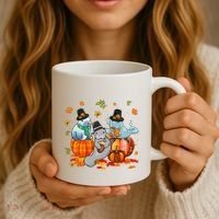 Manatee Pumpkin Leopard Buffalo Plaid Fall Thanksgiving Coffee Mug thumb 3