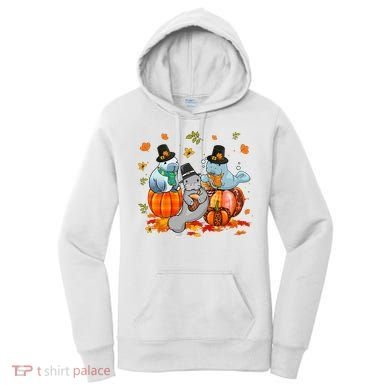 Manatee Pumpkin Leopard Buffalo Plaid Fall Thanksgiving Women's Hoodie