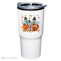 Manatee Pumpkin Leopard Buffalo Plaid Fall Thanksgiving Tumbler thumb 0