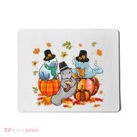 Manatee Pumpkin Leopard Buffalo Plaid Fall Thanksgiving Mousepad thumb 0