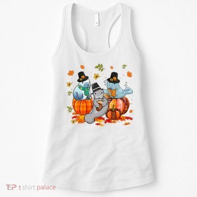 Manatee Pumpkin Leopard Buffalo Plaid Fall Thanksgiving Women's Tank Top
