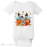Manatee Pumpkin Leopard Buffalo Plaid Fall Thanksgiving Baby Bodysuit thumb 0