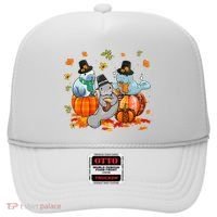 Manatee Pumpkin Leopard Buffalo Plaid Fall Thanksgiving Hat thumb 0