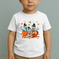 Manatee Pumpkin Leopard Buffalo Plaid Fall Thanksgiving Toddler T-Shirt thumb 2