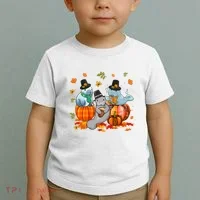 Manatee Pumpkin Leopard Buffalo Plaid Fall Thanksgiving Toddler T-Shirt thumb 2