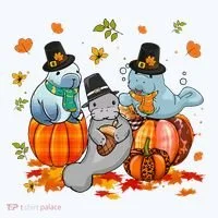 Manatee Pumpkin Leopard Buffalo Plaid Fall Thanksgiving Women's T-Shirt thumb 6