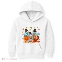Manatee Pumpkin Leopard Buffalo Plaid Fall Thanksgiving Kids Hoodie thumb 0
