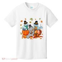 Manatee Pumpkin Leopard Buffalo Plaid Fall Thanksgiving Kids T-Shirt thumb 0
