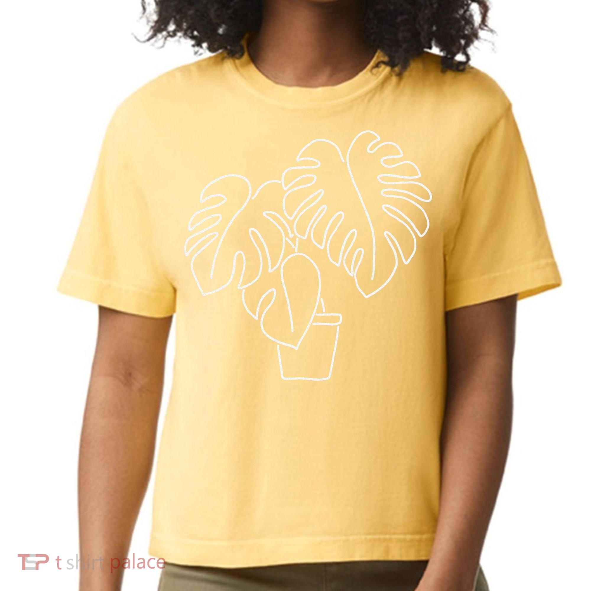 Monstera Plant Lady Botanical Plant Mama Crewneck  Comfort Colors Boxy T-Shirt