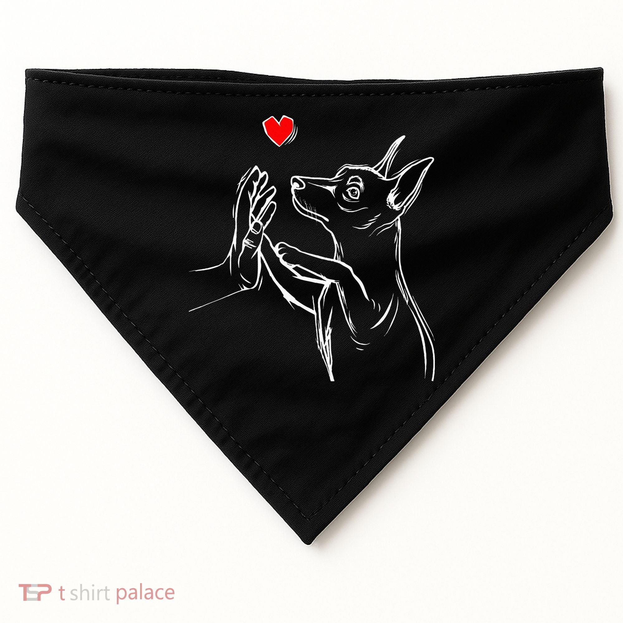 Min Pin Love Miniature Pinscher Dog Mom USA-Made Doggie Bandana