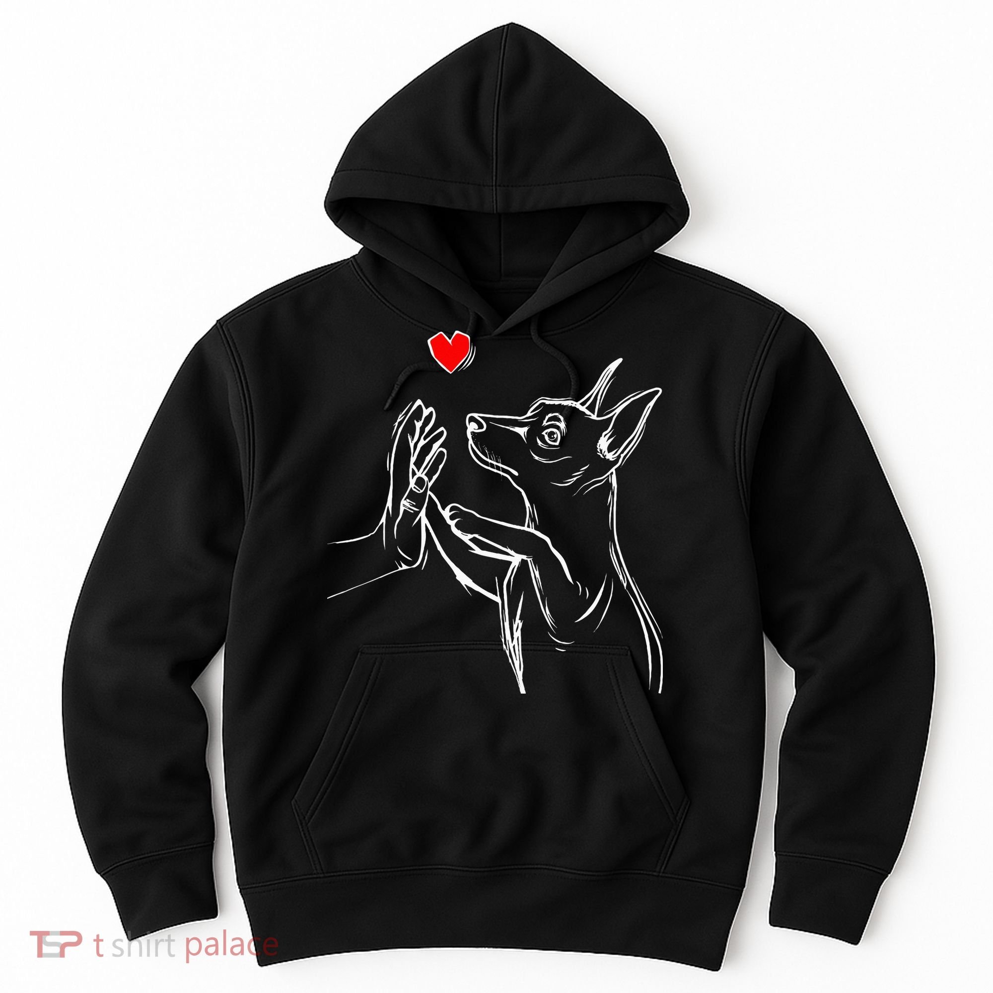 Min Pin Love Miniature Pinscher Dog Mom Hoodie