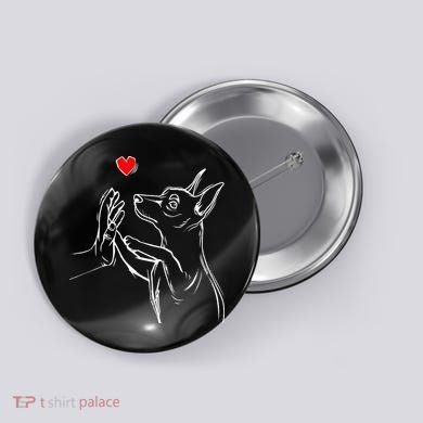 Min Pin Love Miniature Pinscher Dog Mom Button