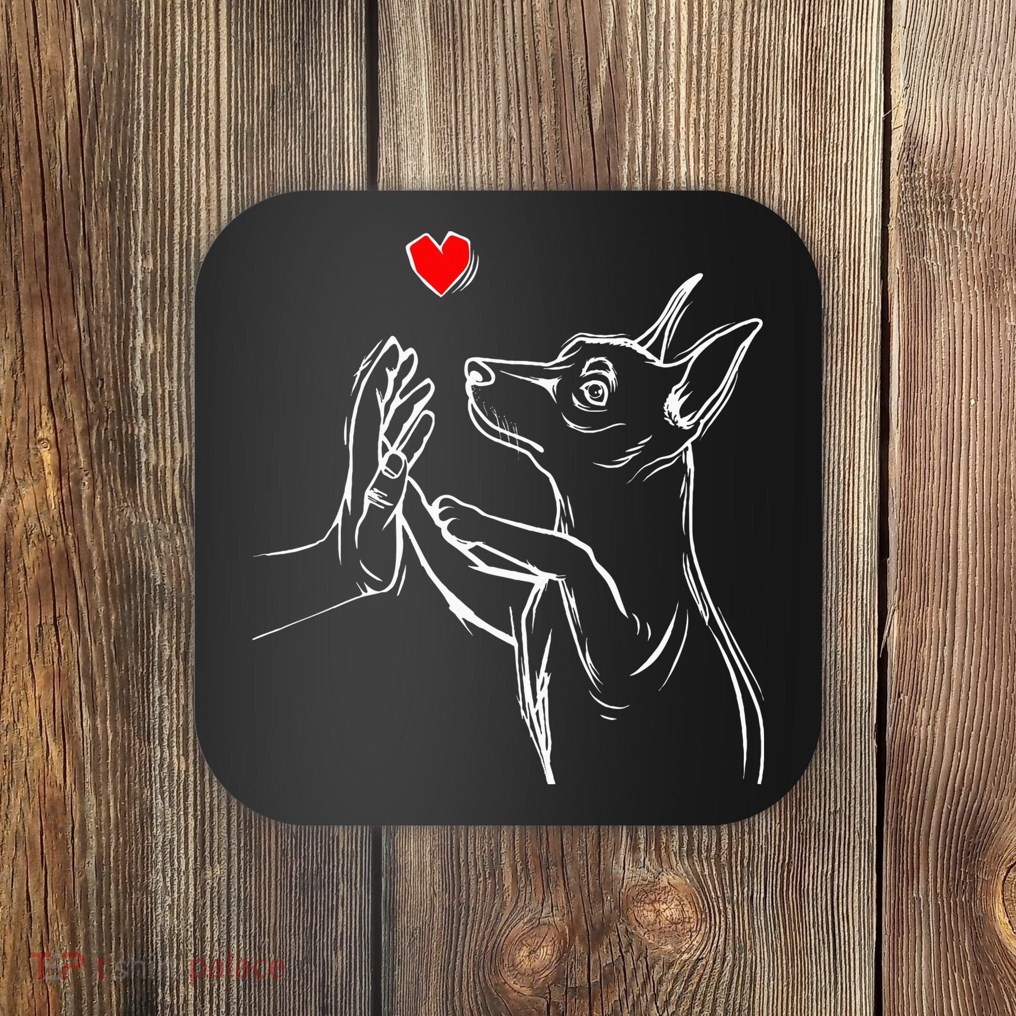 Min Pin Love Miniature Pinscher Dog Mom Coaster