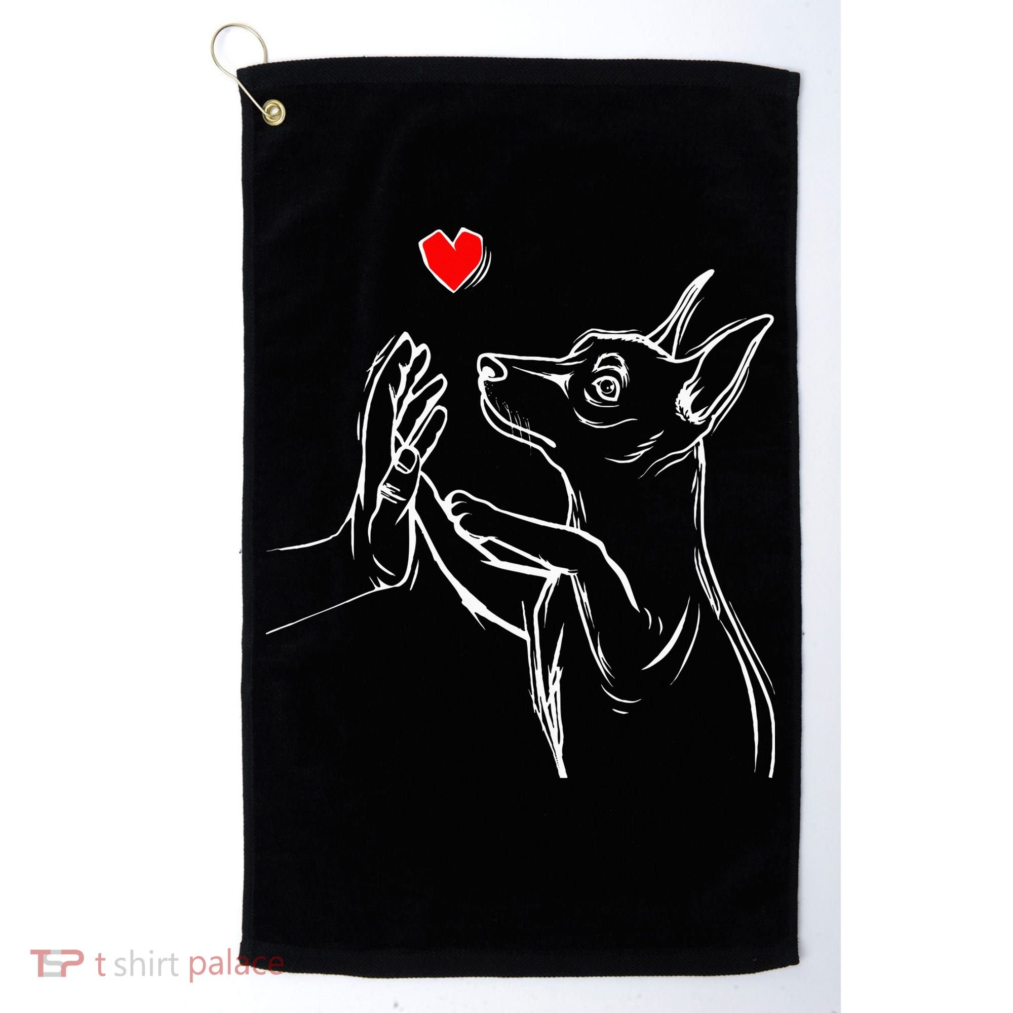 Min Pin Love Miniature Pinscher Dog Mom Golf Towel
