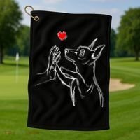 Min Pin Love Miniature Pinscher Dog Mom Golf Towel thumb 1