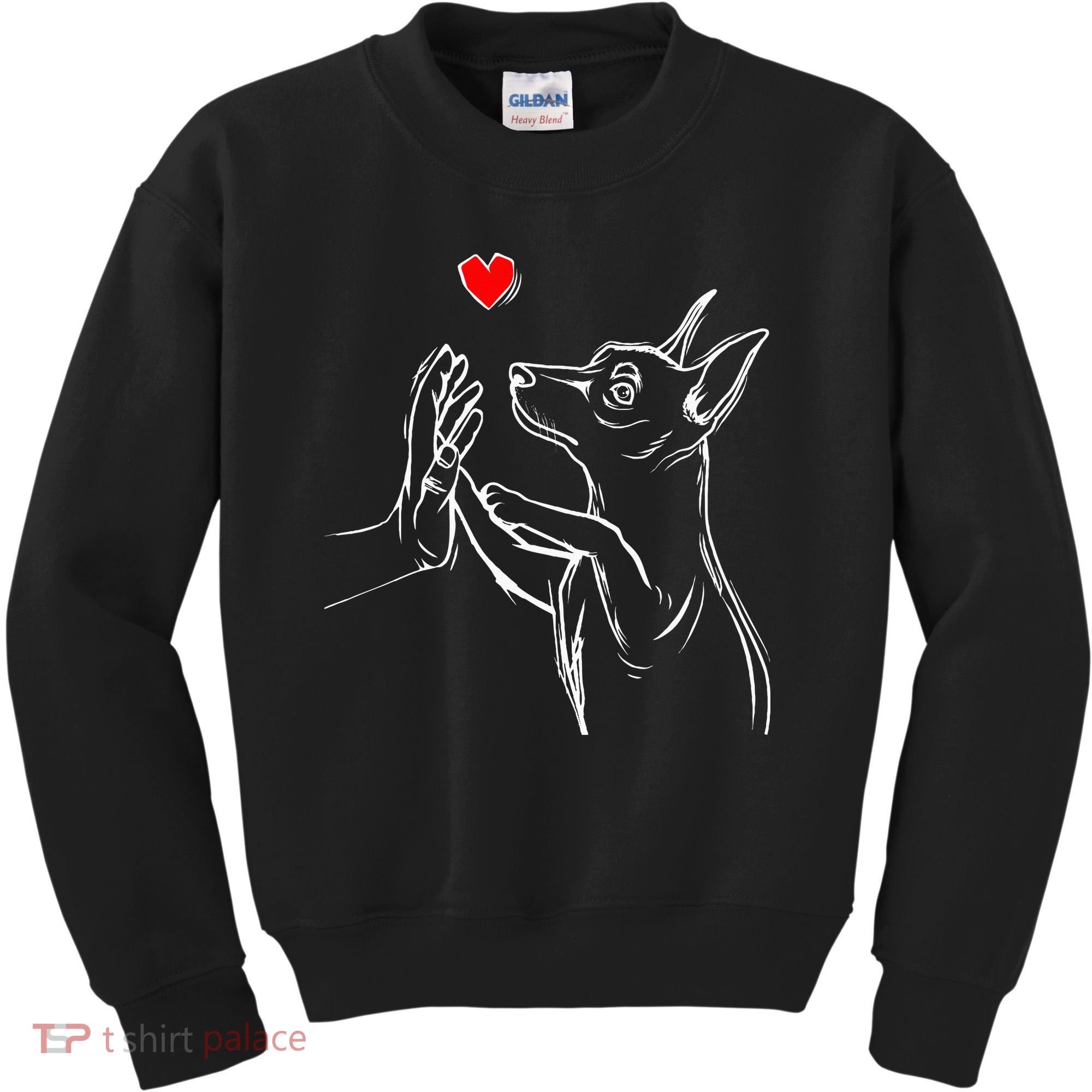 Min Pin Love Miniature Pinscher Dog Mom Kids Sweatshirt