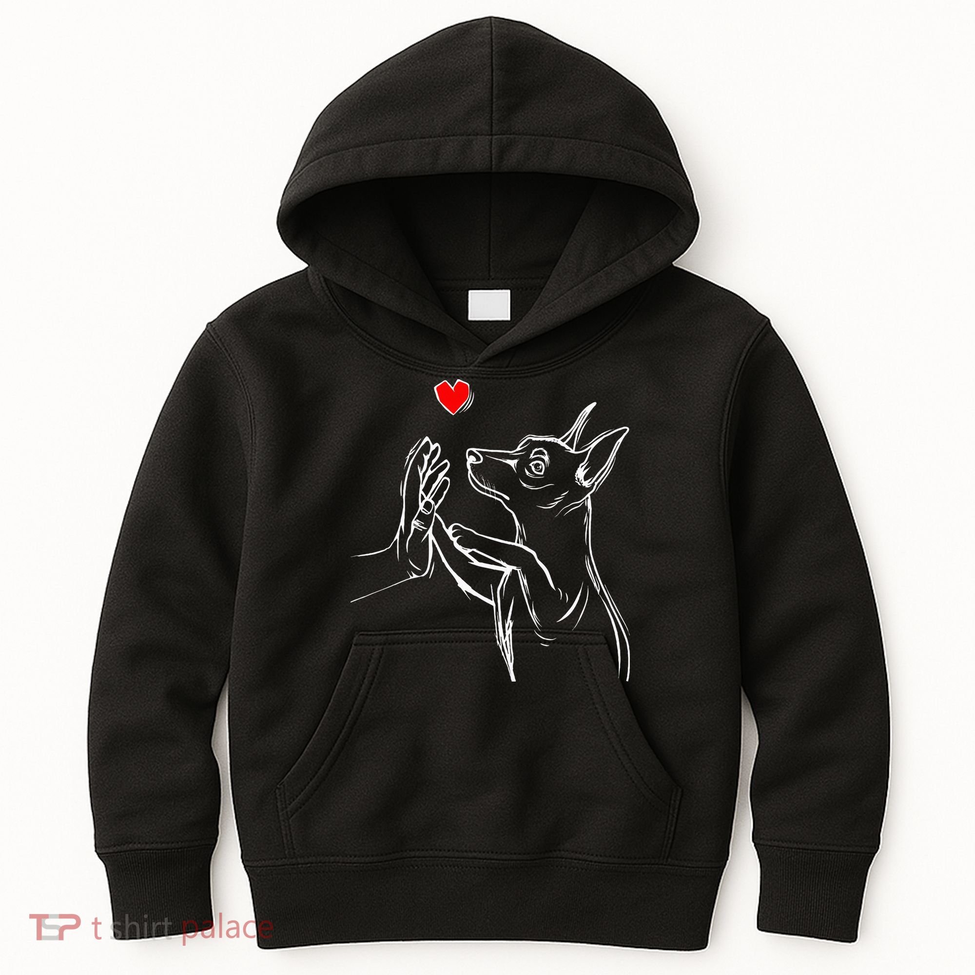 Min Pin Love Miniature Pinscher Dog Mom Kids Hoodie