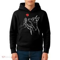 Min Pin Love Miniature Pinscher Dog Mom Kids Hoodie thumb 4