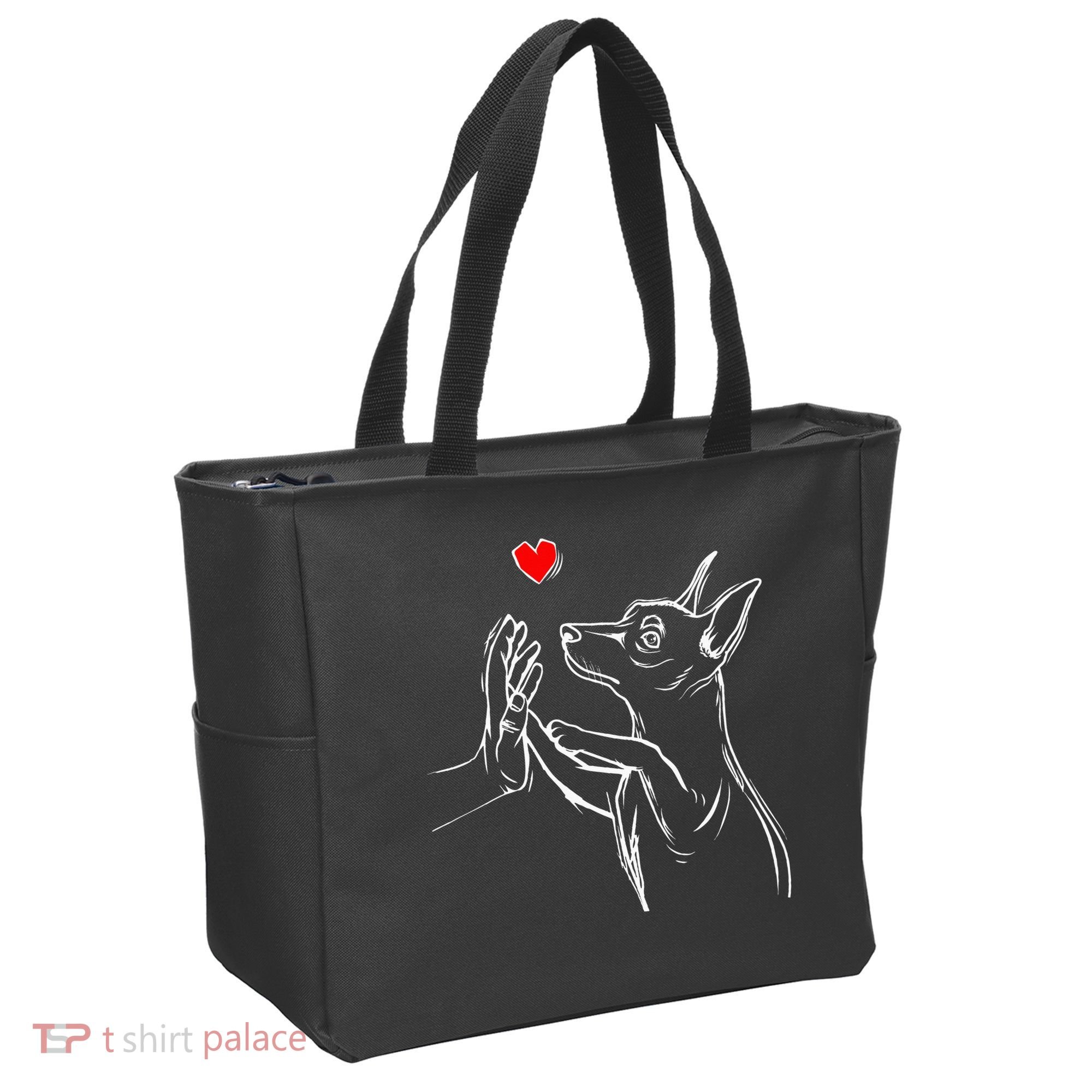 Min Pin Love Miniature Pinscher Dog Mom Tote Bag
